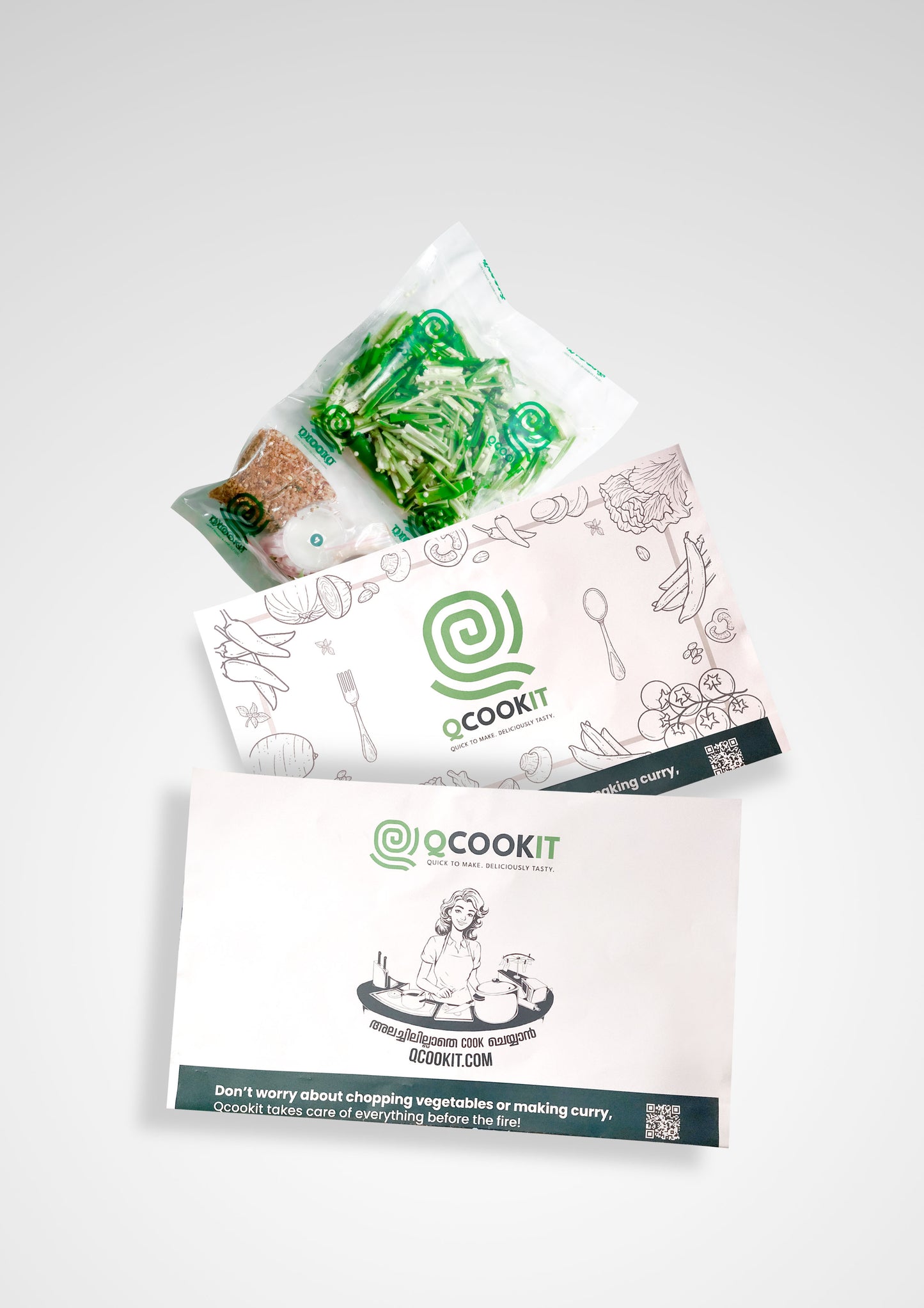 Vendakka Theeyal Fresh Cut Vegetables with all ingredients- Ready To Cook - (4 Pax) - Q103