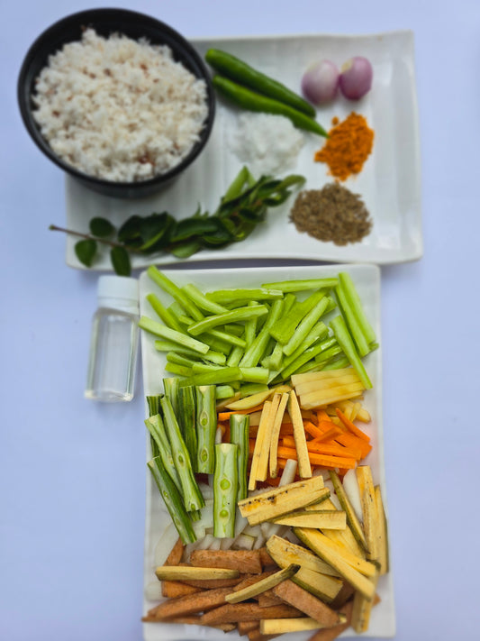 Fresh Aviyal Cut Vegetables with all ingredients -Ideal for Four people