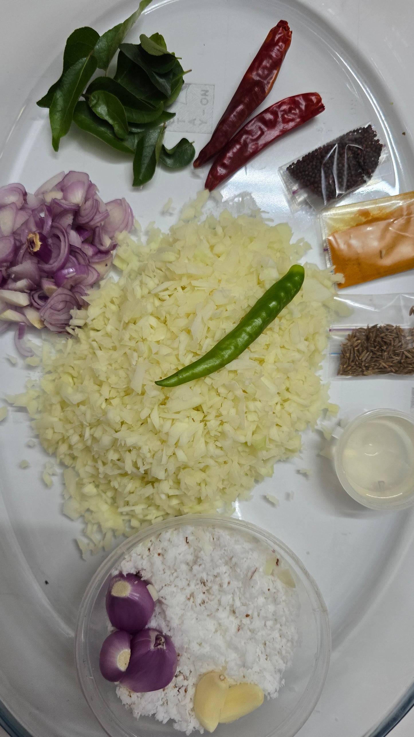 Fresh Papaya Thoran Vegetables Cut with all ingredients - Ready To Cook - (4 Pax) - Q153
