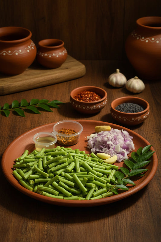 Fresh Payar Mezhukkuperatty  with all ingredients -Ready To Cook -(4 Pax) - Q150