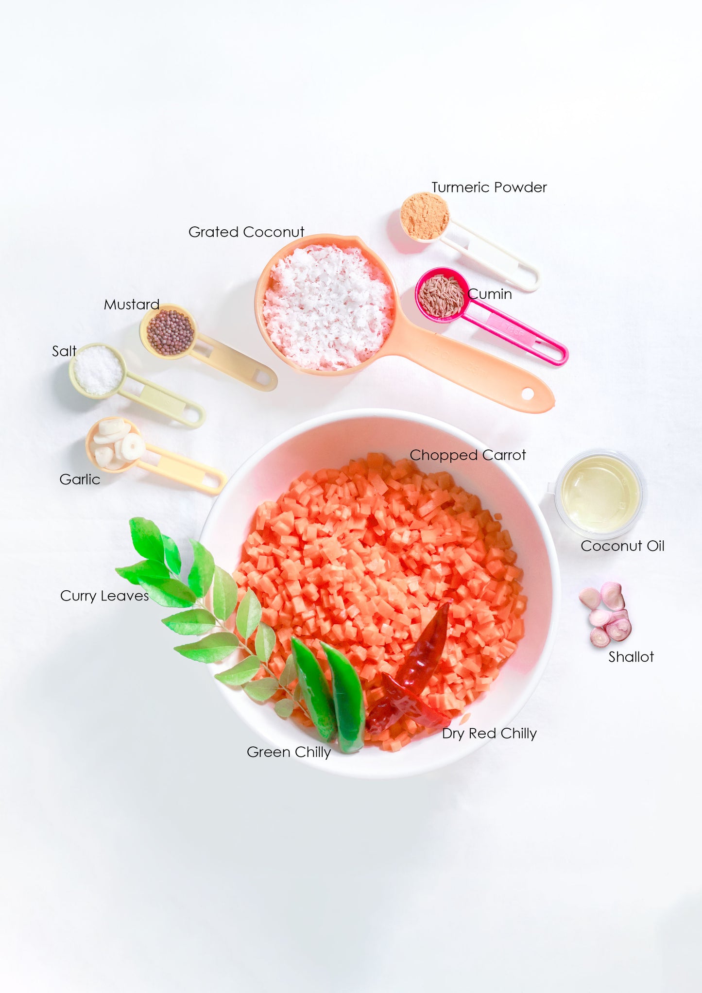 Fresh Carrot Thoran Vegetables Cut with all ingredients - Ready To Cook - (4 Pax) - Q102