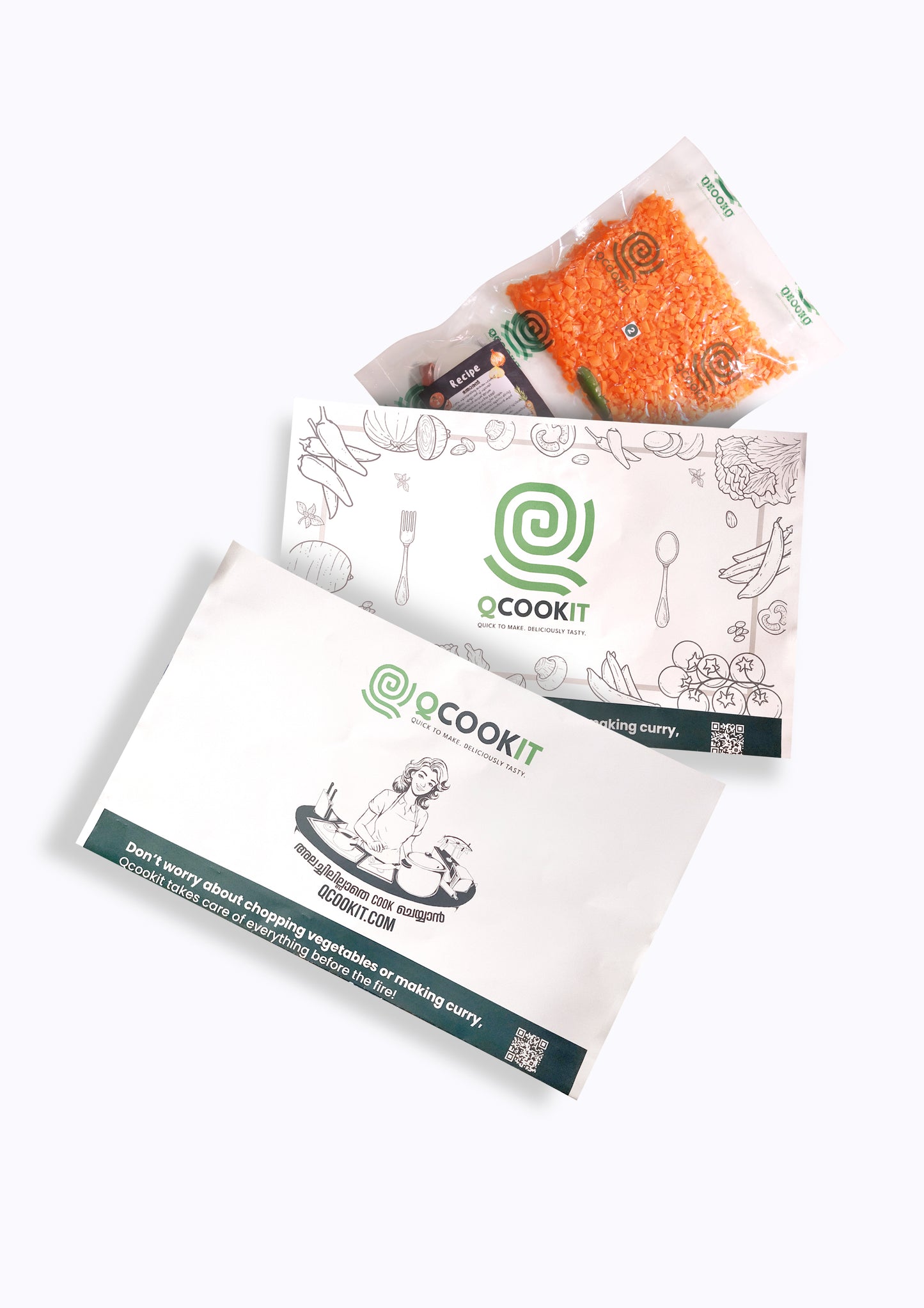 Fresh Carrot Thoran Vegetables Cut with all ingredients - Ready To Cook - (4 Pax) - Q102