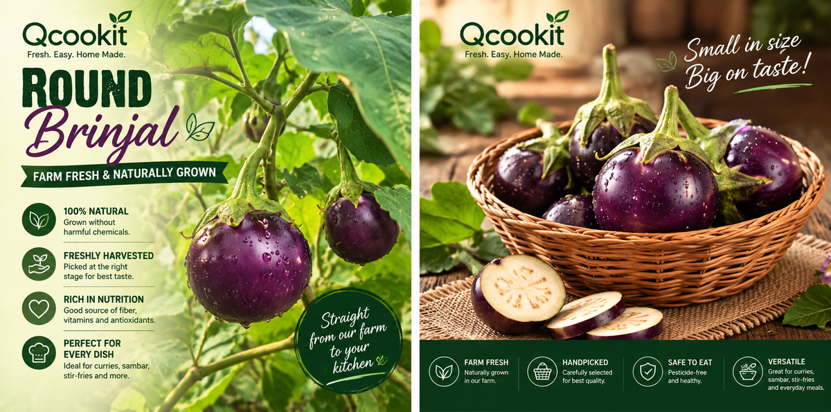 Farm Fresh Round Purple Brinjal