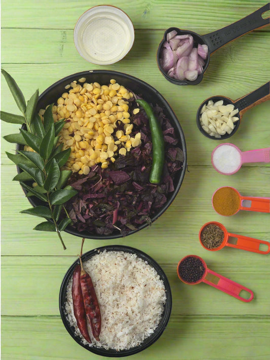 Fresh Cheera with Parippu Cut with all ingredients - Ready To Cook-Q149