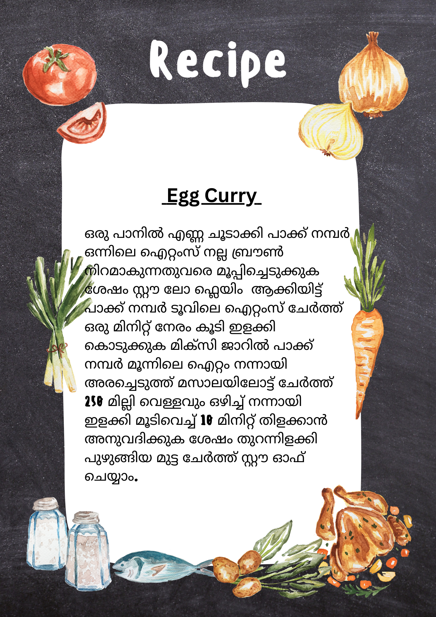 Egg Curry with all ingredients -Ideal for Four people - Q134