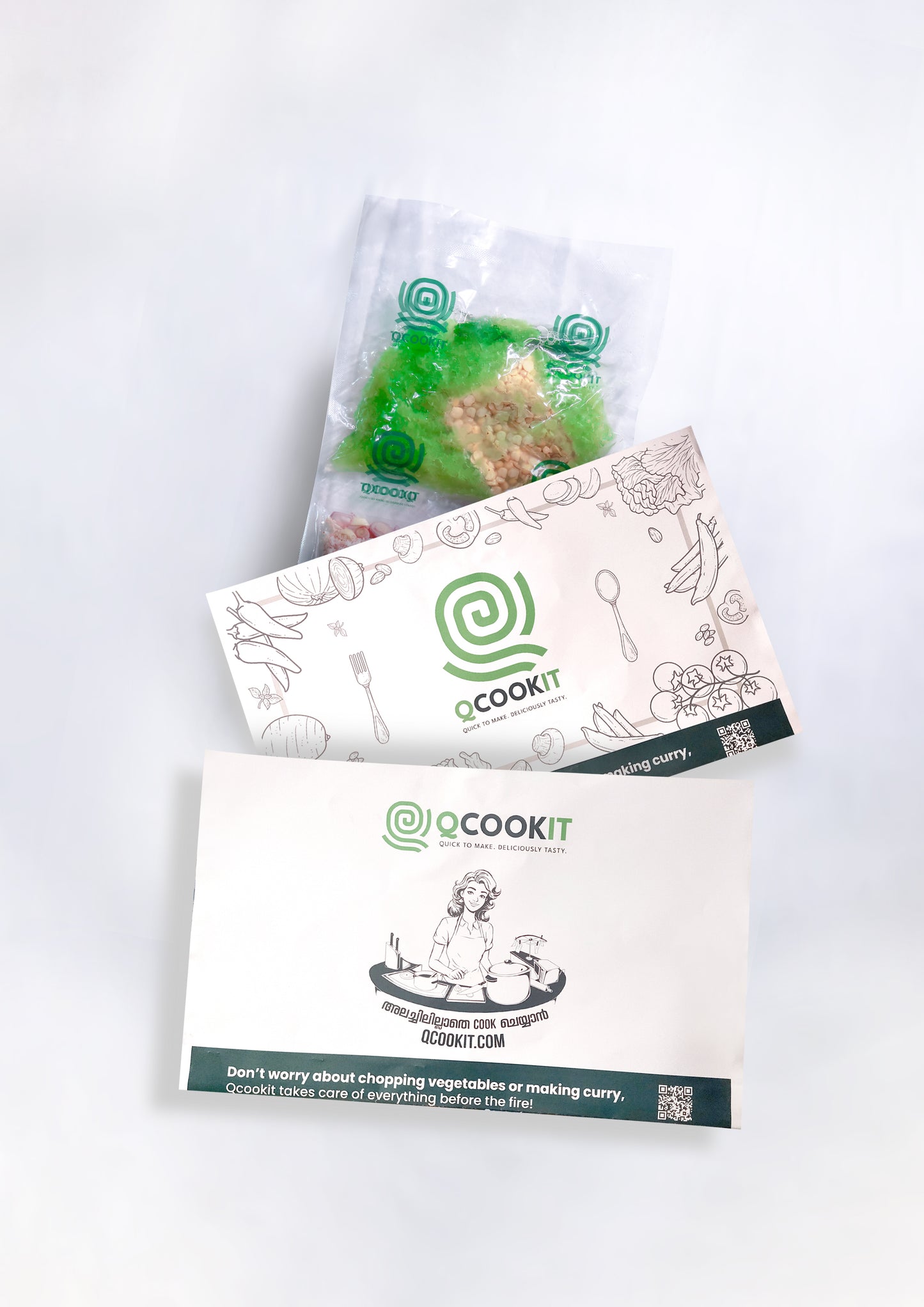 Padavalanga Parippu Thoran Fresh Cut Vegetables with all ingredients - Ready To Cook - (4 Pax) - Q101