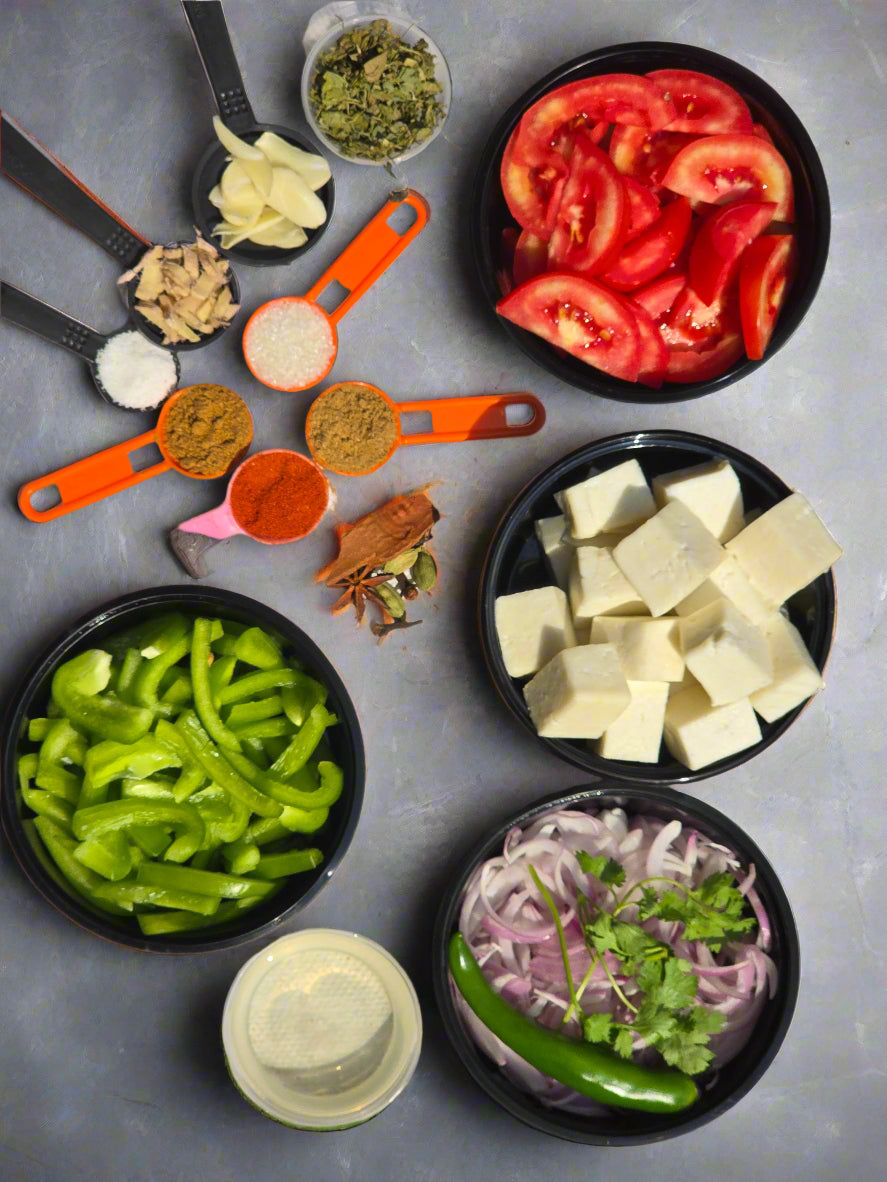 Kadai Paneer with all ingredients - Ready To Cook - (4 Pax) - Q145