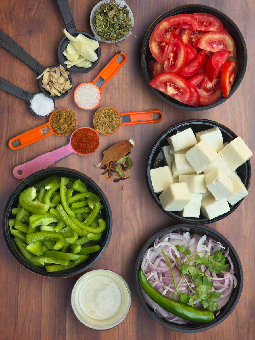 Kadai Paneer with all ingredients - Ready To Cook - (4 Pax) - Q145
