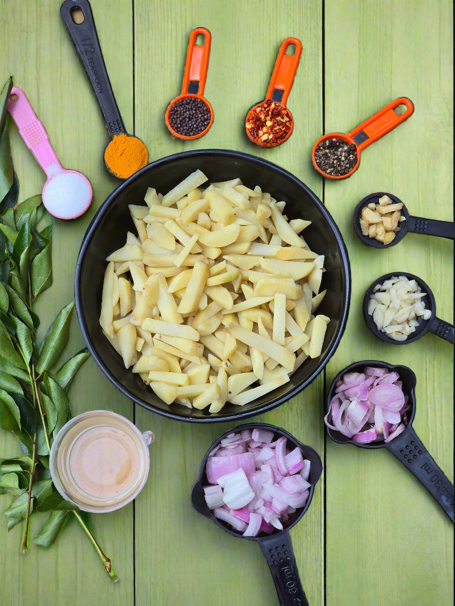 Fresh Koorkka Mezhukkuperatty  with all ingredients - Ready To Cook. (4 Pax) - Q138