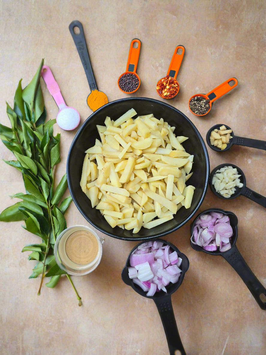 Fresh Koorkka Mezhukkuperatty  with all ingredients - Ready To Cook. (4 Pax) - Q138