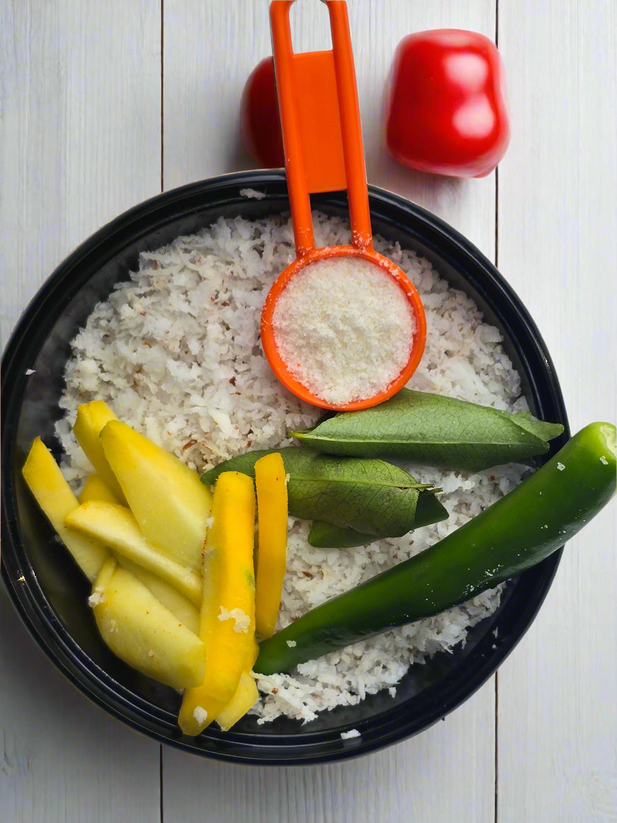 Mango Green Chilly Chammanthi with all ingredients - Ready To Cook - (4 Pax) - Q144