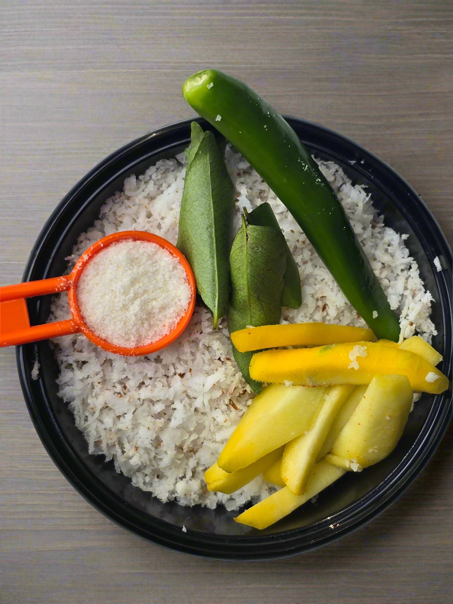 Mango Green Chilly Chammanthi with all ingredients - Ready To Cook - (4 Pax) - Q144