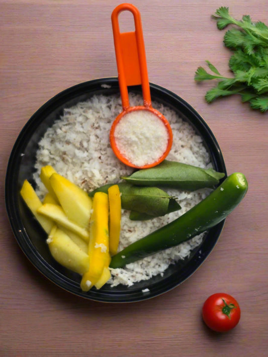 Mango Green Chilly Chammanthi with all ingredients - Ready To Cook - (4 Pax) - Q144