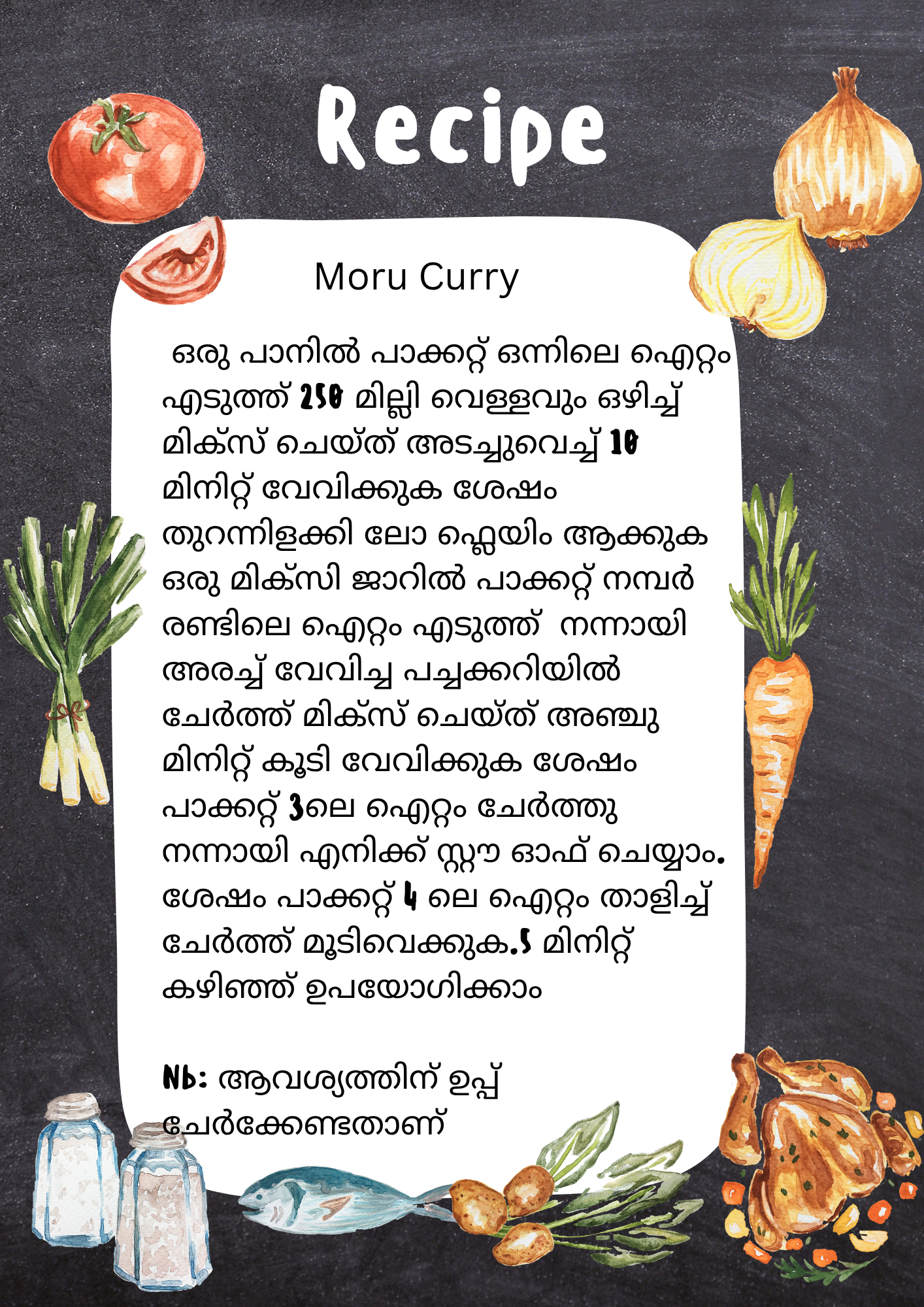 kumbalanga Moru Curry Ready To Cook  with all ingredients- Ready To Cook - (4 Pax) - Q168