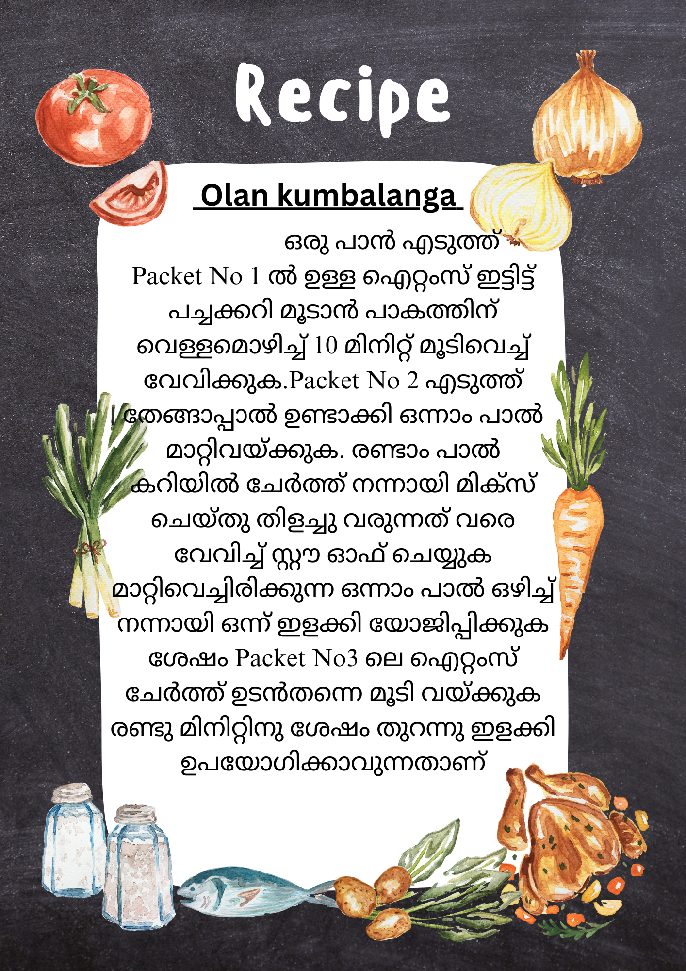 Fresh Olan  Ready To Cook kumbalanga Cut  and Vanpayar with all ingredients-