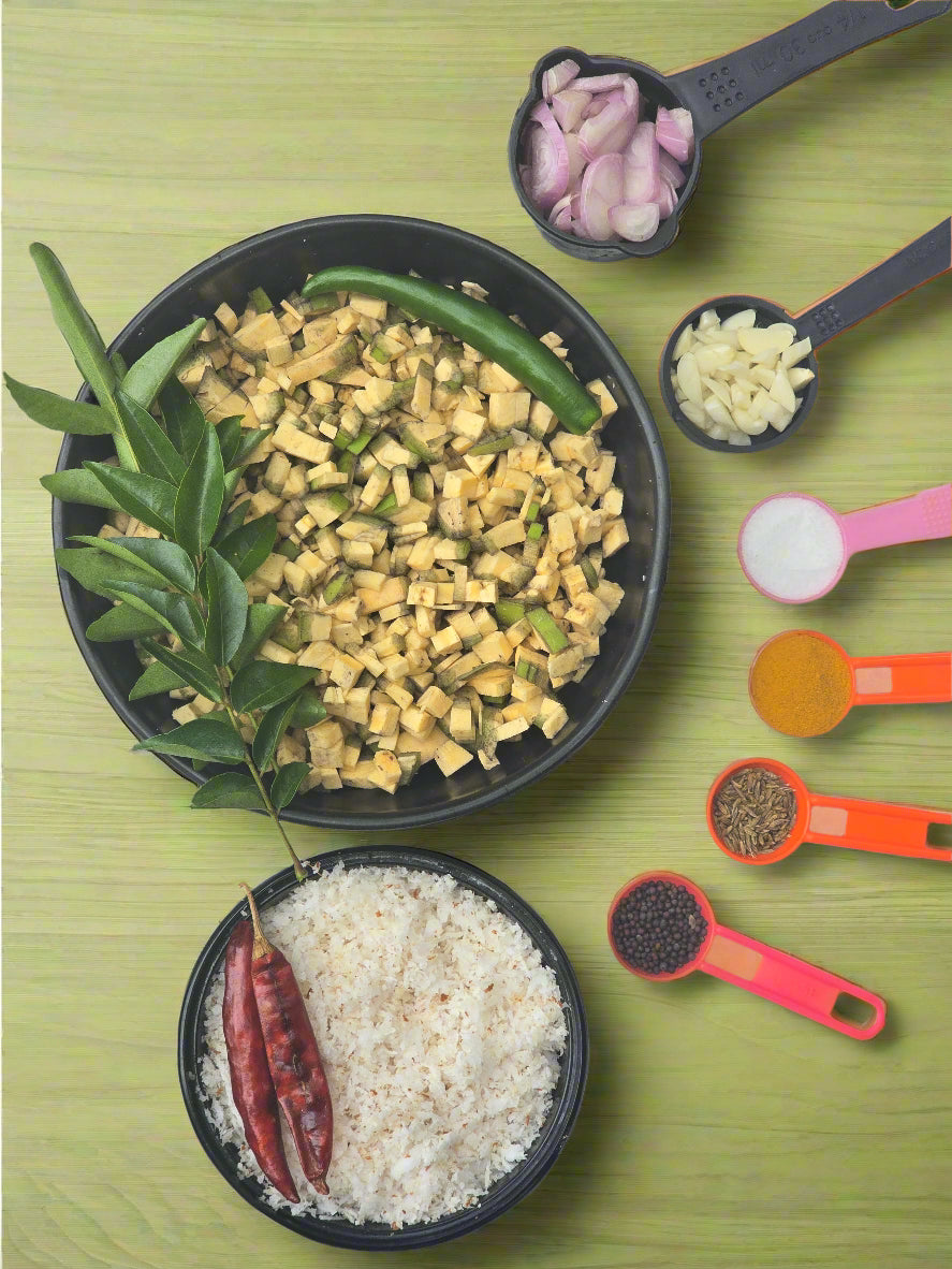 Pachakaya Thoran  Fresh Cut Vegetables with all ingredients - Ready To Cook - (4 Pax) - Q137