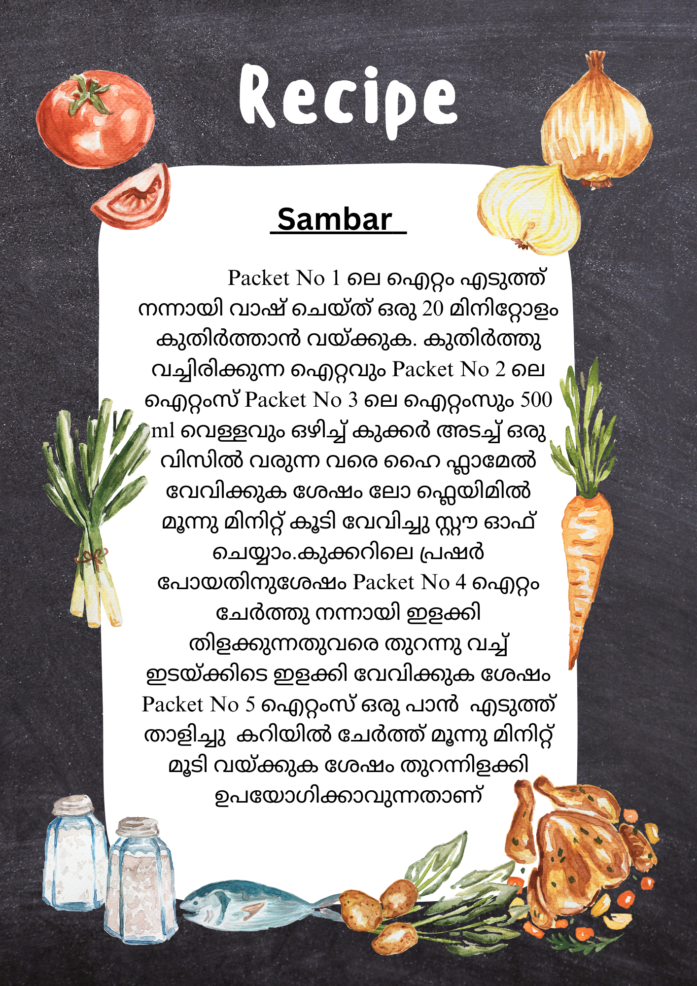 Fresh Sambar Cut Vegetables with all ingredients - Ready To Cook