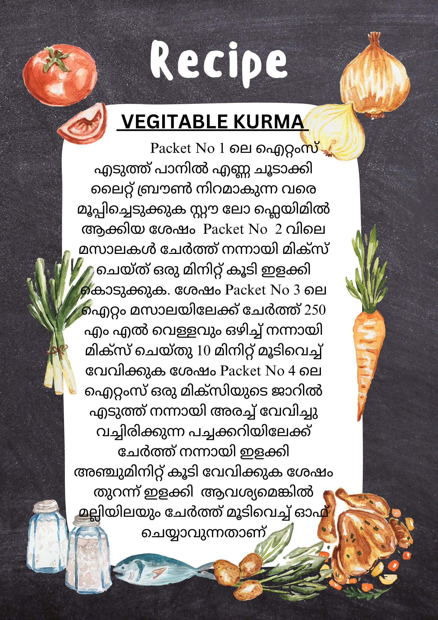 Fresh Veg Kuruma  Vegetables Cut with all ingredients - Ready To Cook