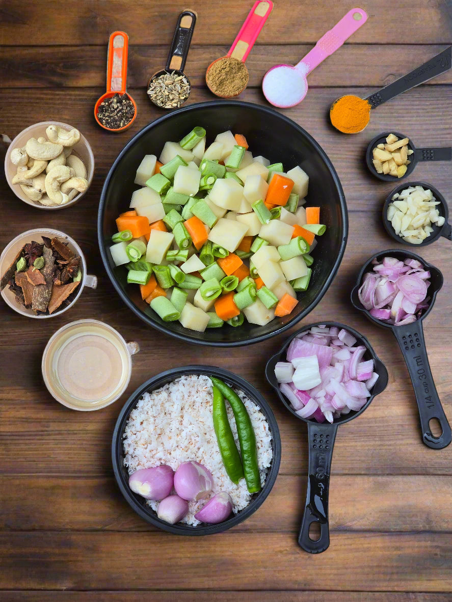 Fresh Veg Kuruma  Vegetables Cut with all ingredients - Ready To Cook - (4 Pax) - Q113