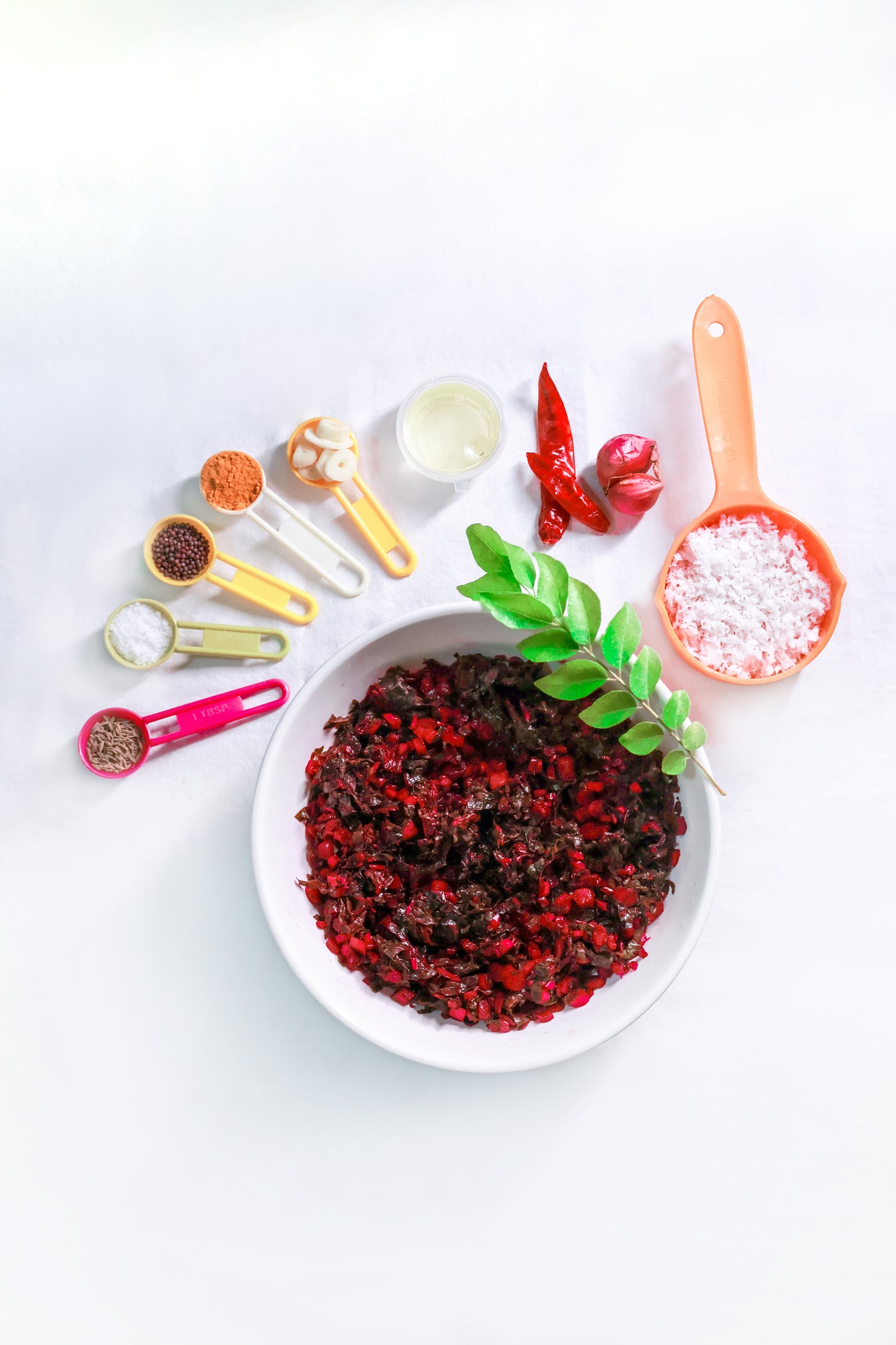 Fresh Cheera Thoran with all ingredients Ready to Cook -QV110