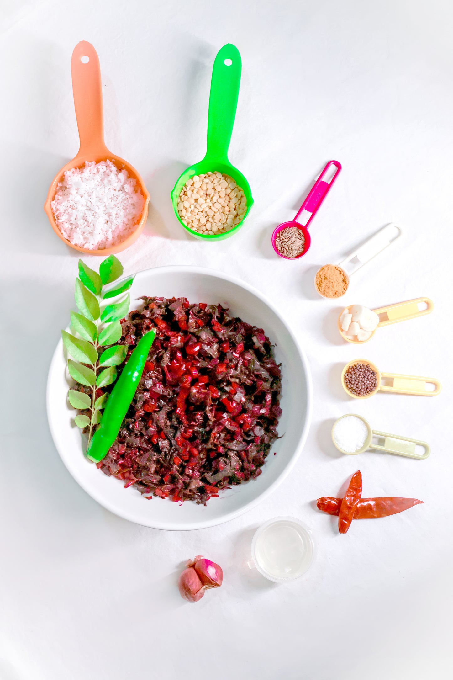 Fresh Cheera Thoran with all ingredients Ready to Cook -QV110