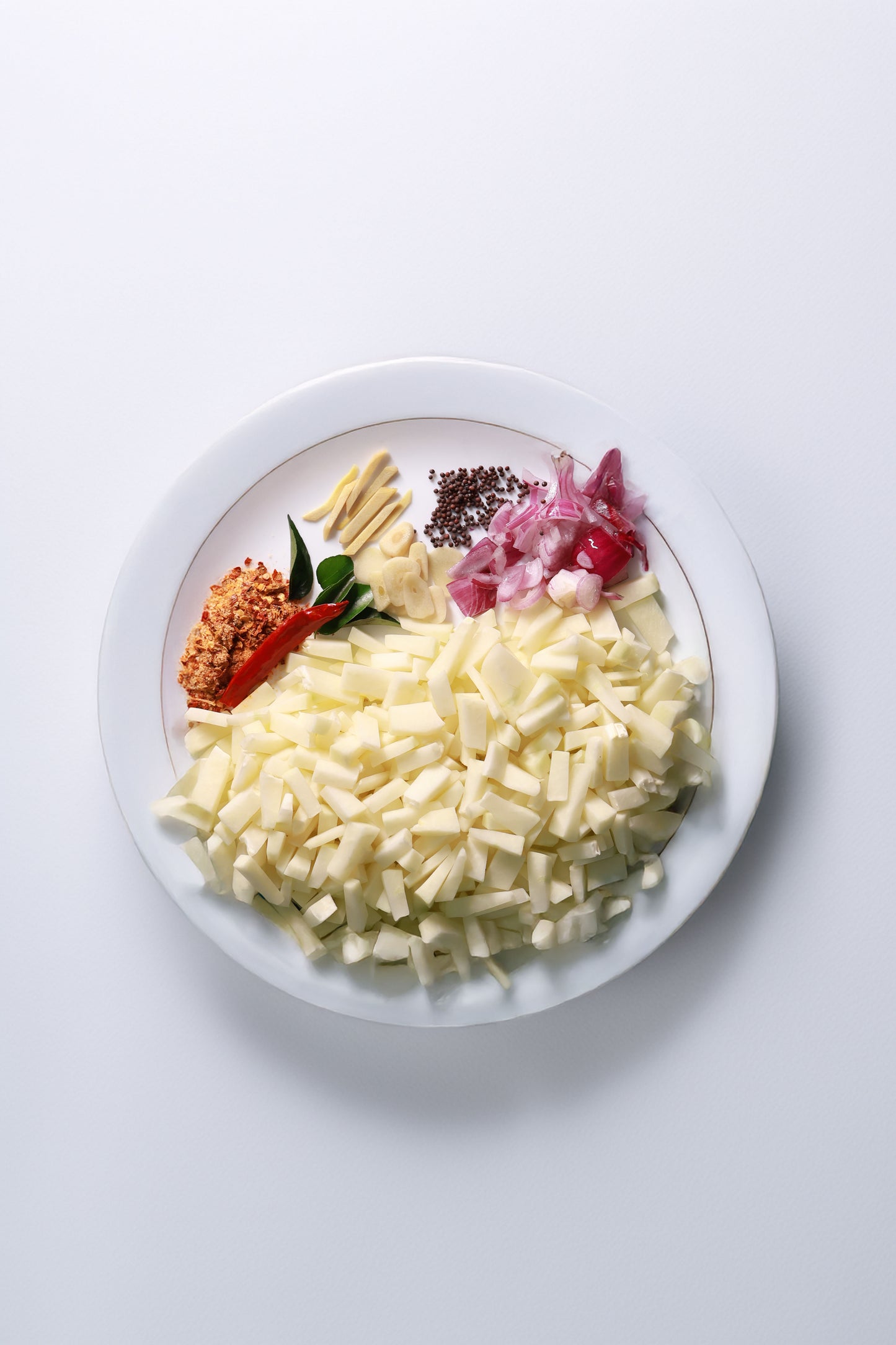 Fresh papaya Mezhukkuperatty Cut Vegetables with all ingredients- Ready To Cook - (4 Pax) - Q154