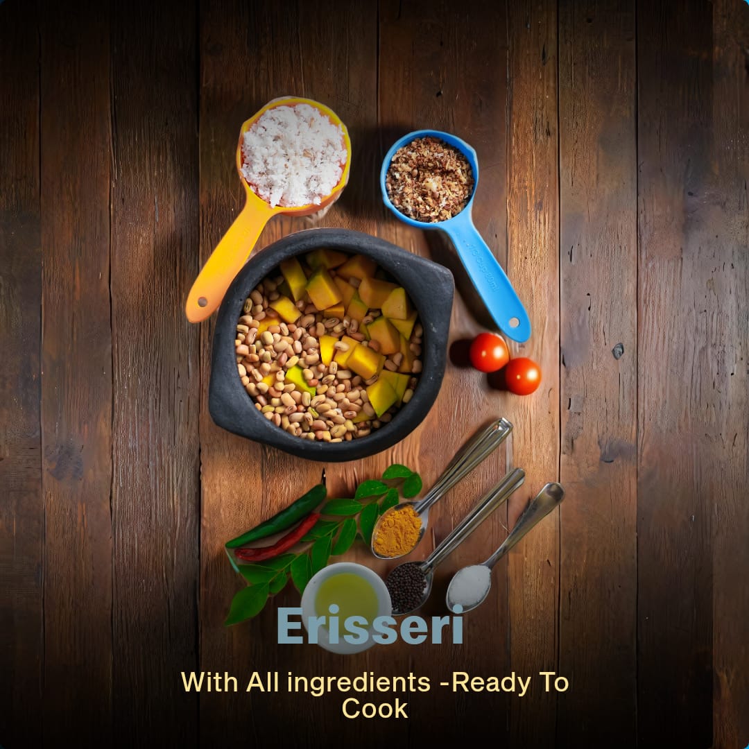 Fresh Erisseri Ready To Cook  Pumpkin Cut  and soaked Vanpayar  with all ingredients - (4 Pax) - Q115