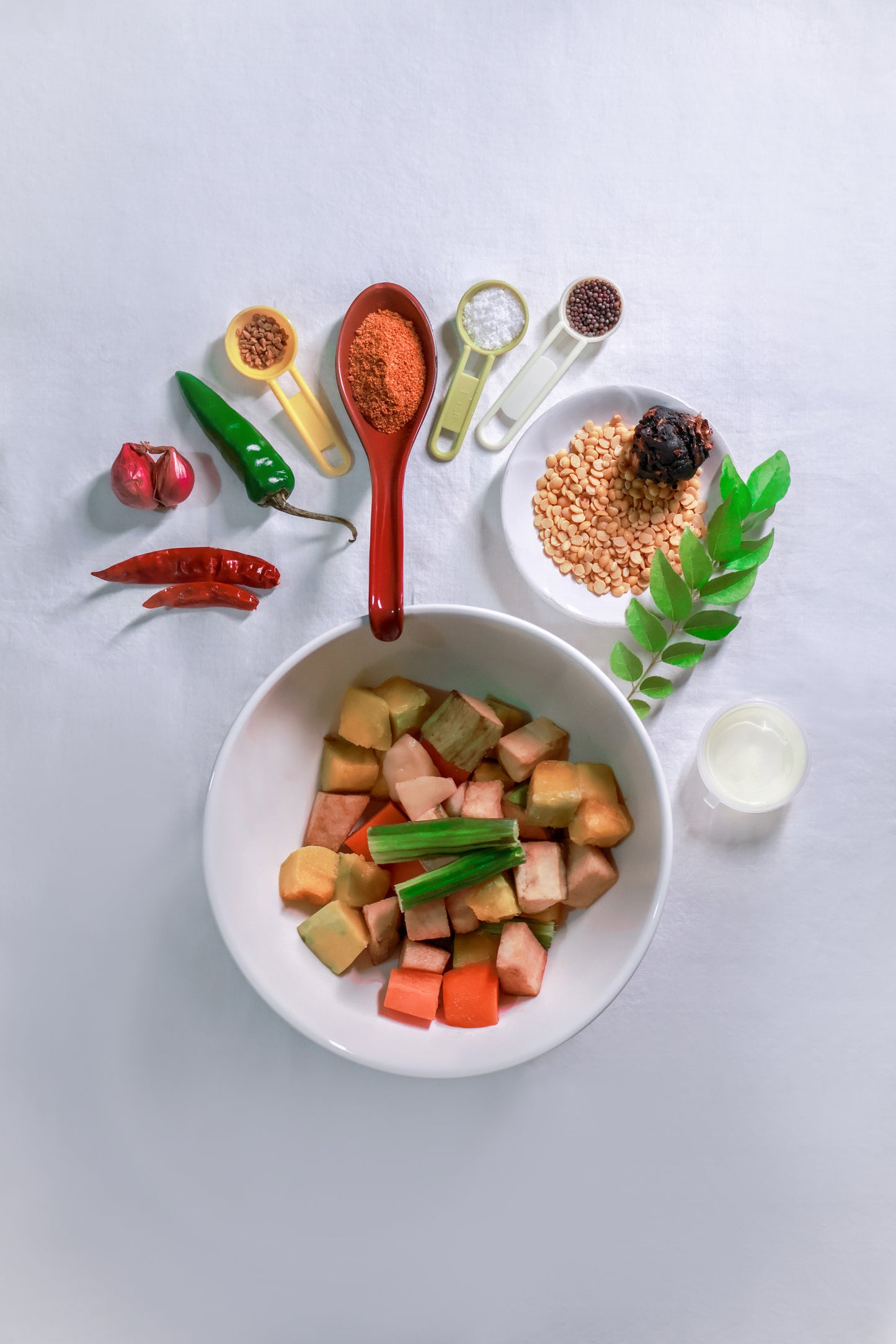 Fresh Sambar Cut Vegetables with all ingredients - Ready To Cook- (4 Pax) - Q105